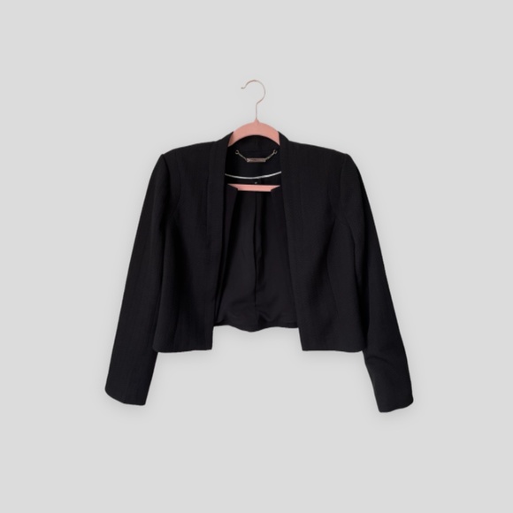 WHBM Black Cropped Jacket Size 8P - Picture 6 of 7